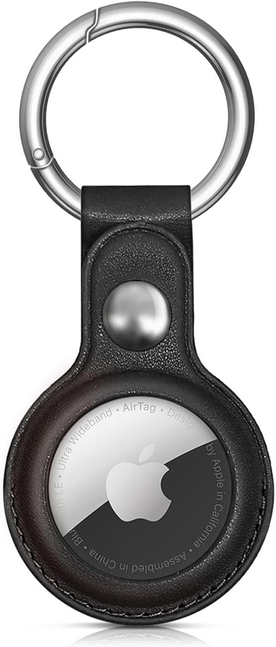 Apple AirTag PU-læderetui - sort