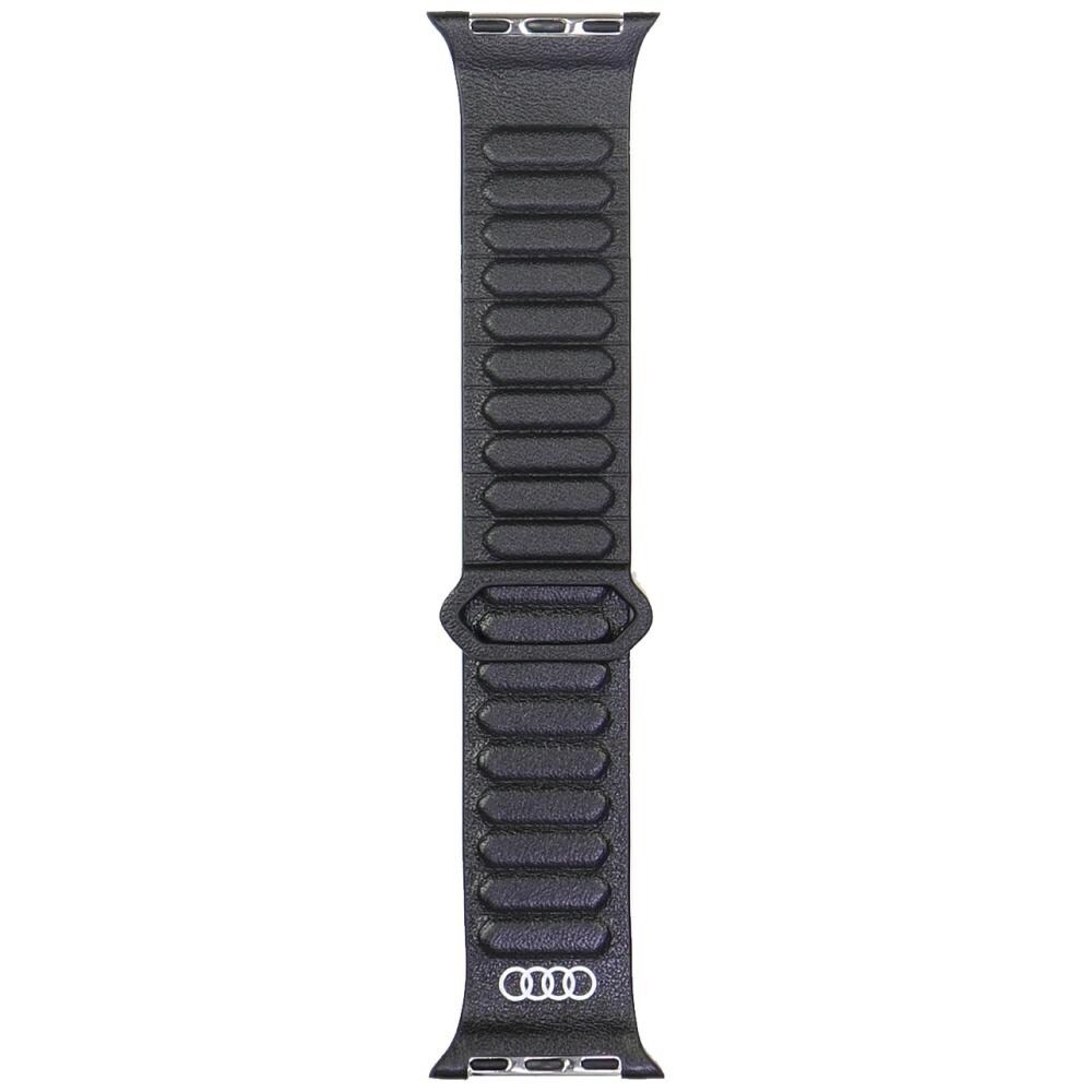 Audi Logo Genuine Leather Magnetic Ring Strap for Apple Watch 40 / 41 / 42 mm - Black