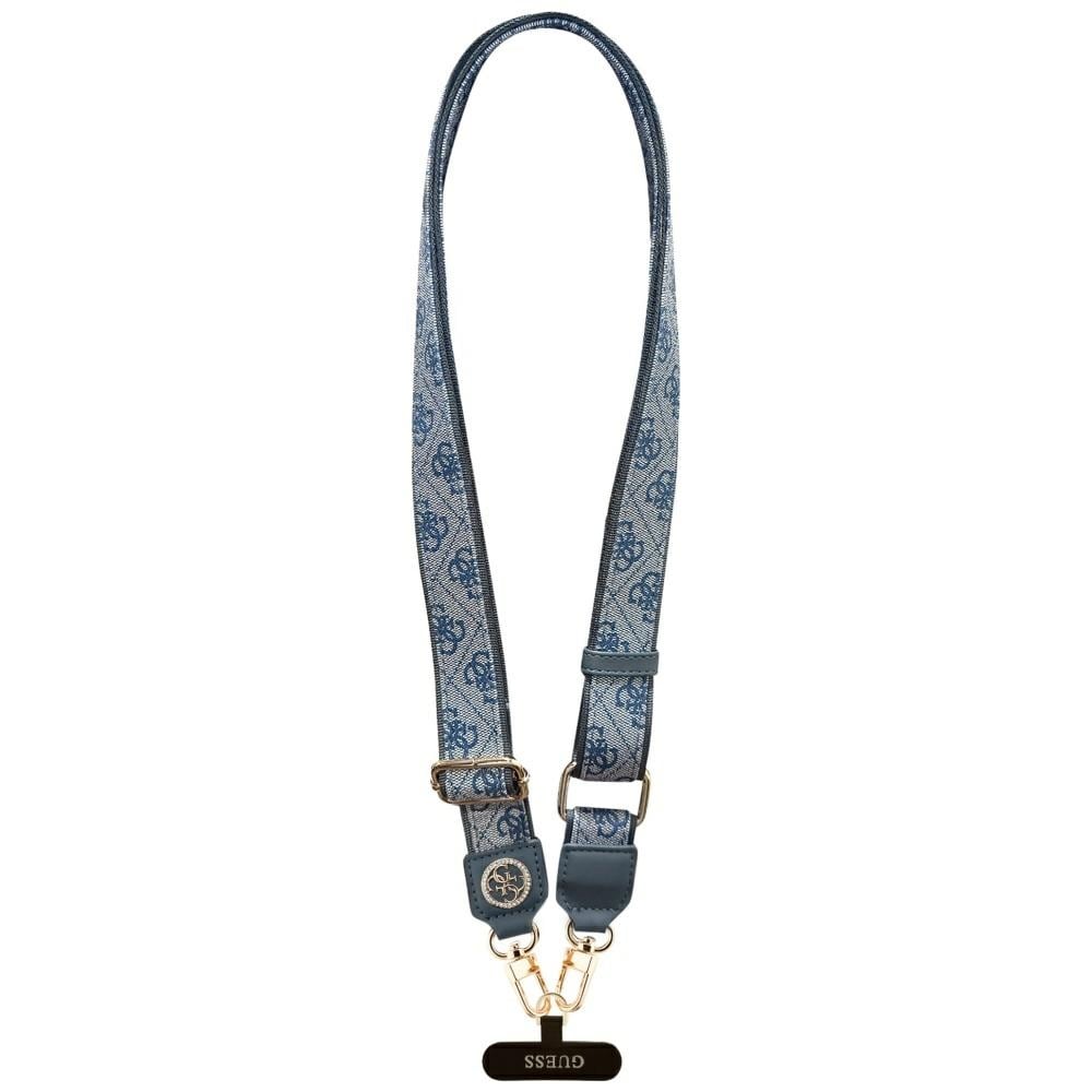 Guess Universal CBDY 4G Tether Patch Strass Metal Logo Phone Lanyard - Blå