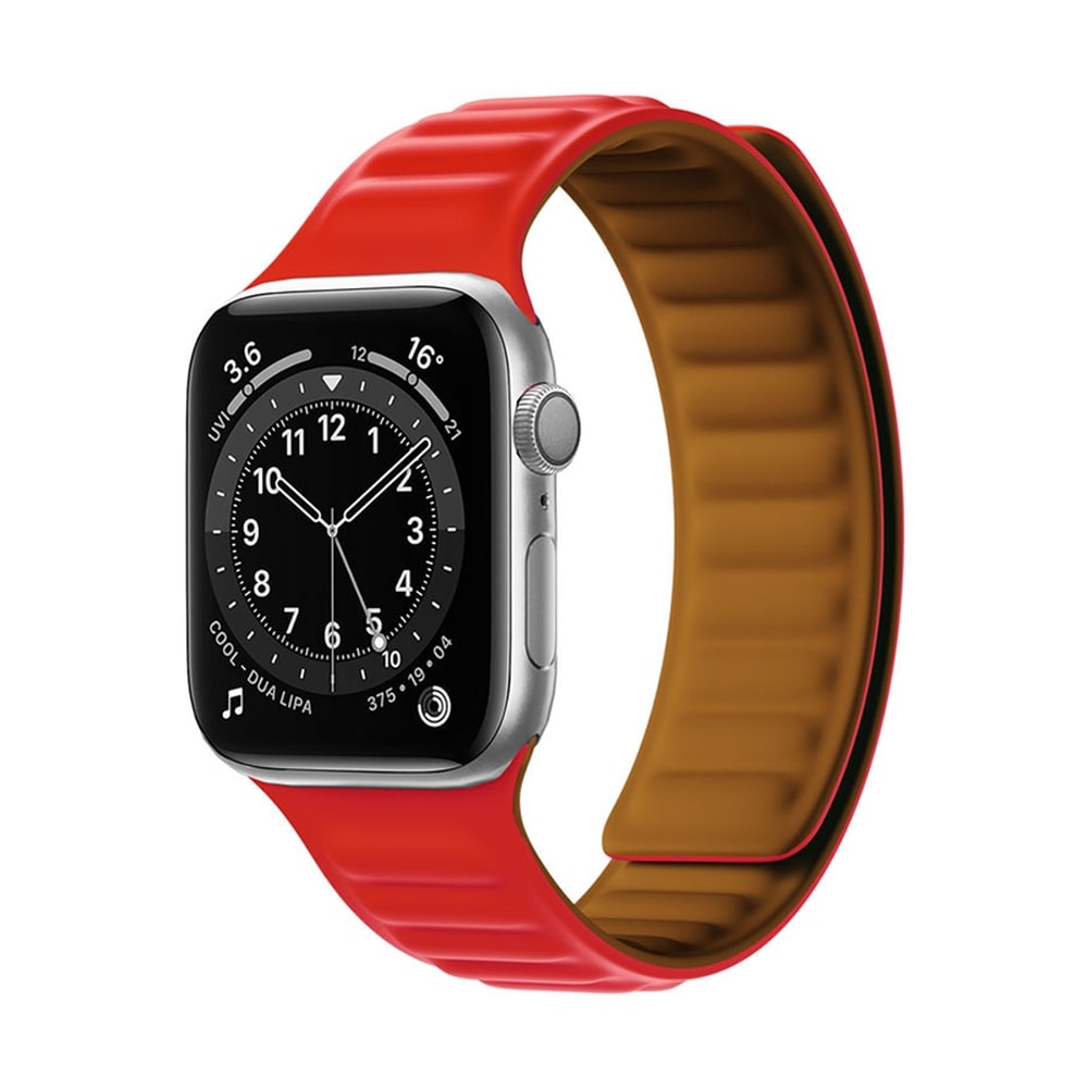 Magnetic Strap Magnetic Strap-armbånd til Apple-ur 41mm - Rød