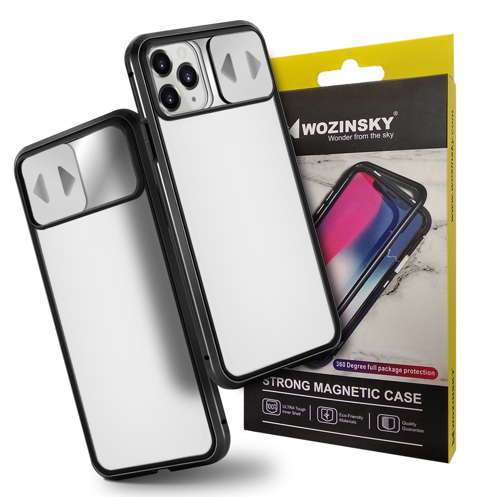 Wozinsky Magnetisk Cam Slider Case Full Body Cover med frontglaslinse til Huawei P40, sort