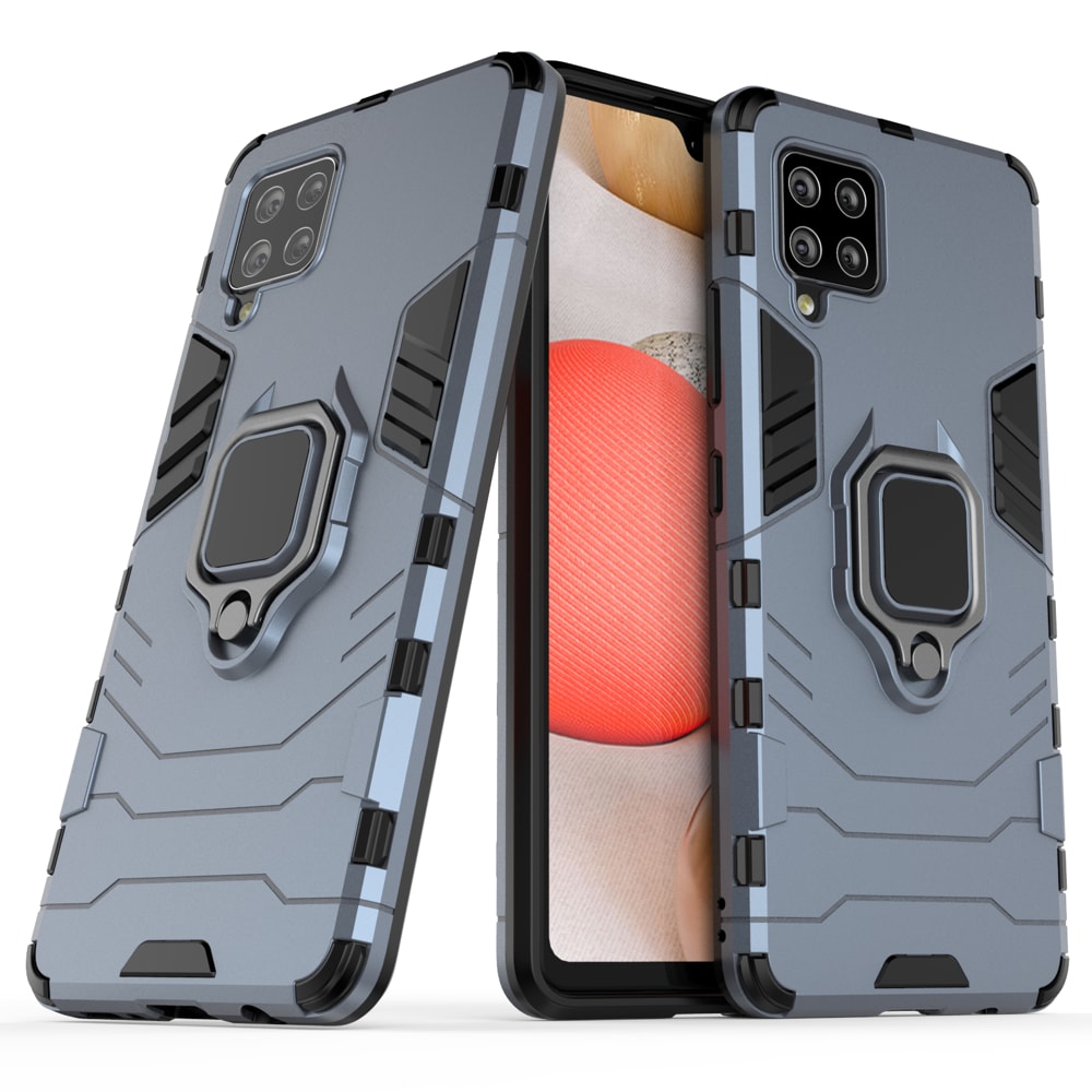 Ring Armor Case Kickstand Tough Rugged Cover til Samsung Galaxy A42 5G blå