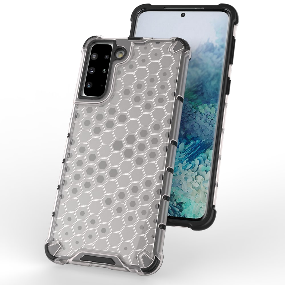 Honeycomb Case panser cover med TPU Bumper til Samsung Galaxy S21+ 5G (S21 Plus 5G) blå