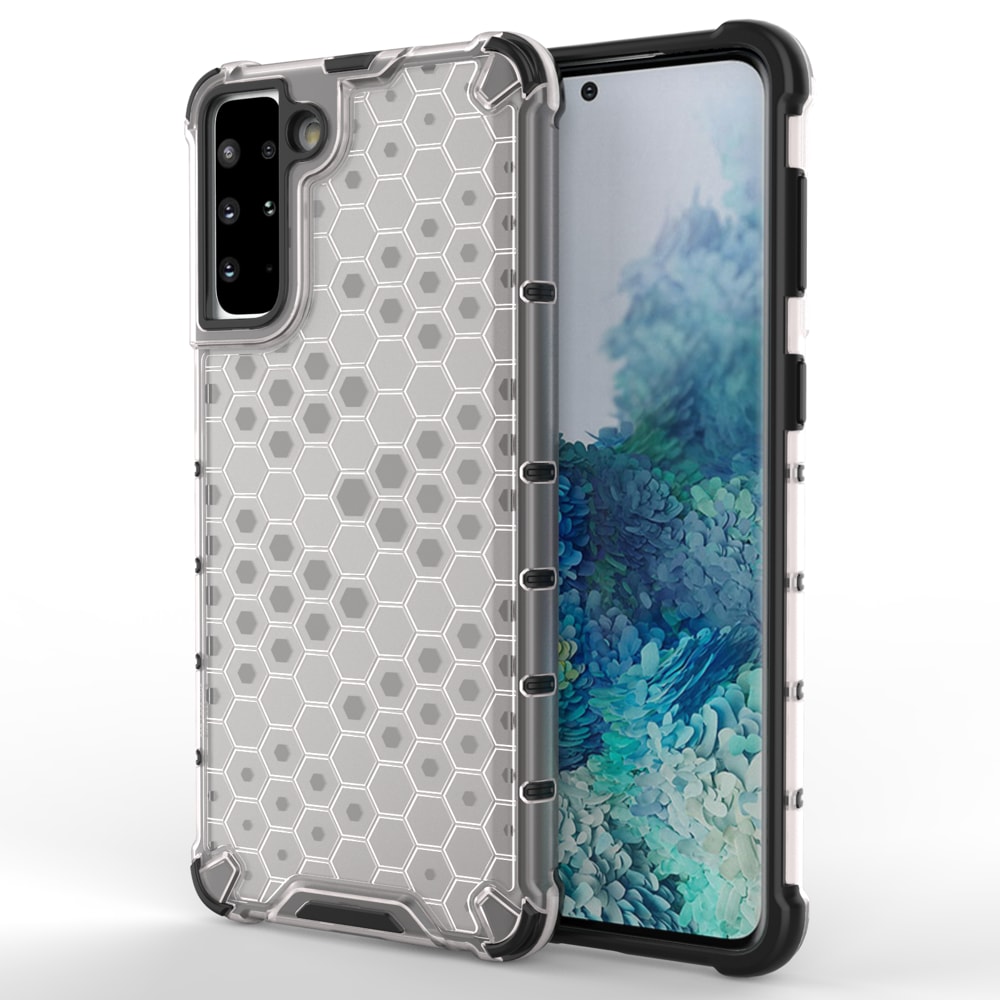 Honeycomb Case panser cover med TPU Bumper til Samsung Galaxy S21+ 5G (S21 Plus 5G) transparent