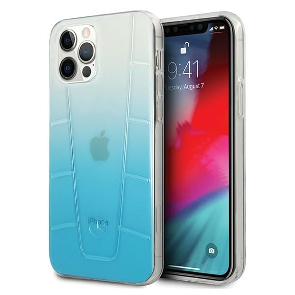 Mercedes Transparent Line-etui til iPhone 12 / iPhone 12 Pro - Blå