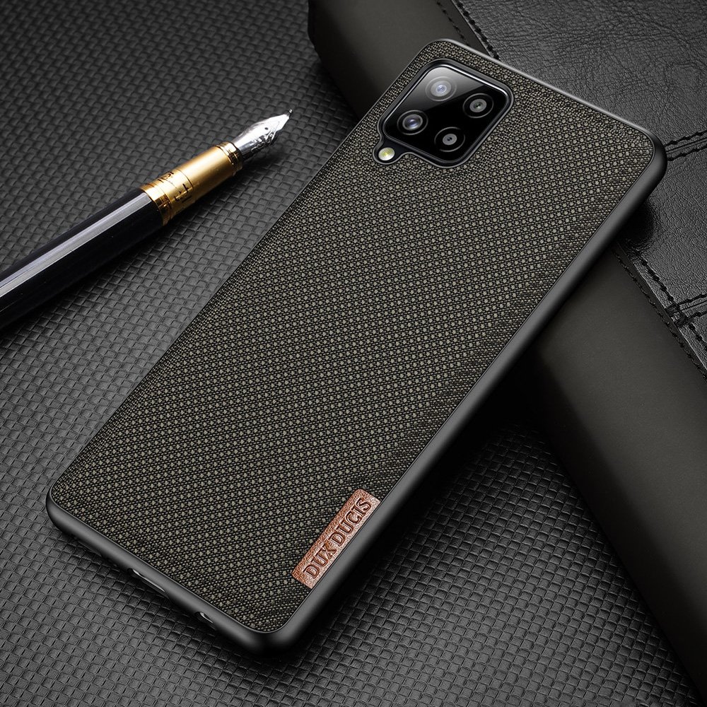 Dux Ducis Fino etui dækket med nylonmateriale til Samsung Galaxy A42 5G grøn
