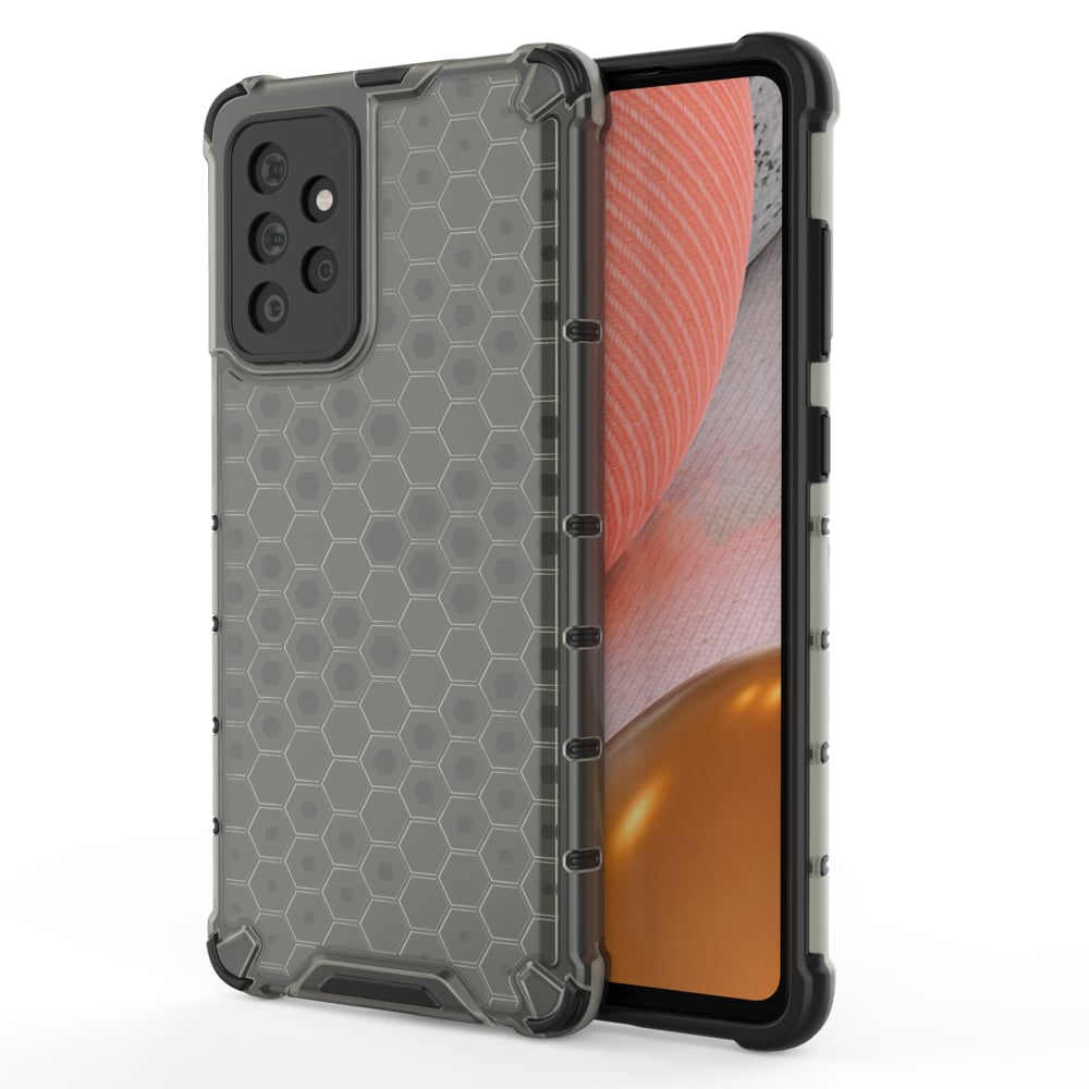 Honeycomb Case panser cover med TPU Bumper til Samsung Galaxy A72 4G sort