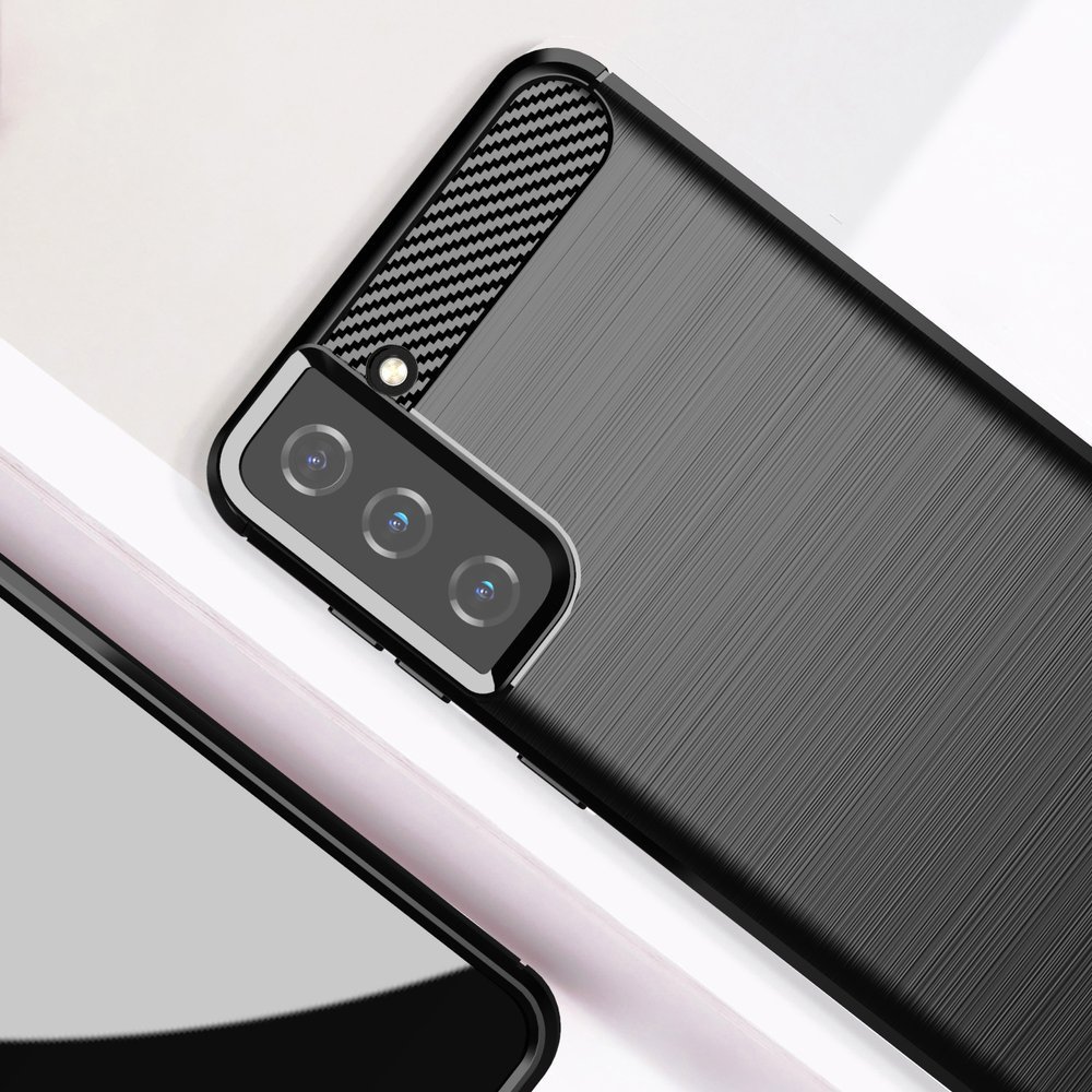 Carbon Case Fleksibelt TPU-etui til Samsung Galaxy S21+ 5G (S21 Plus 5G) sort