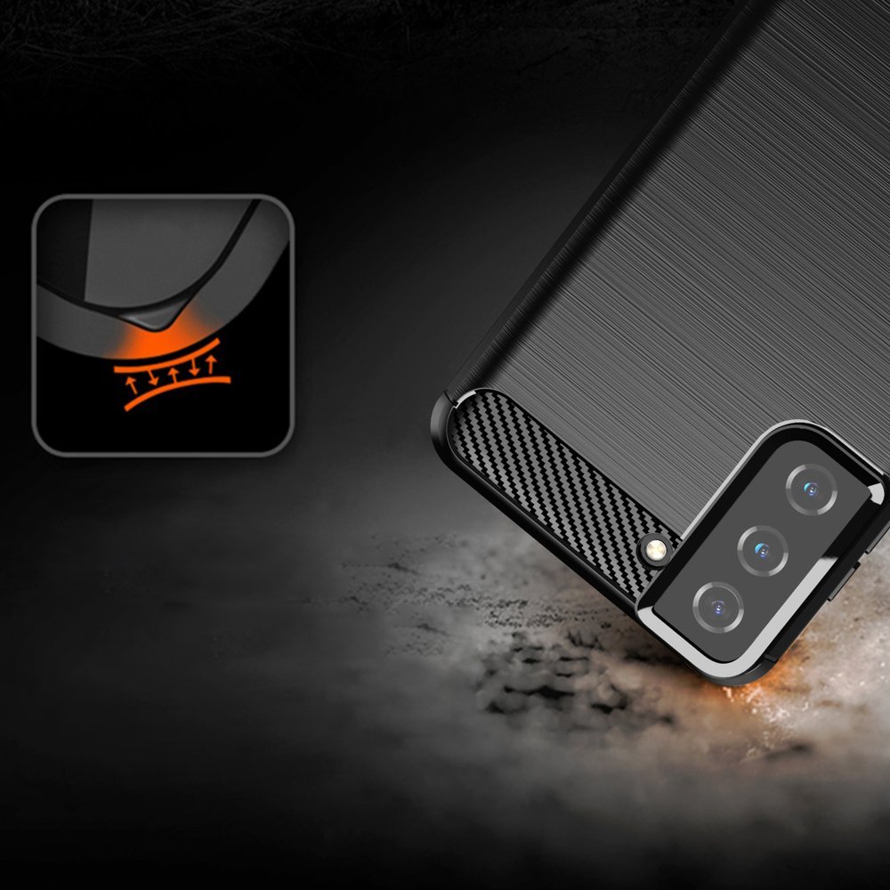Carbon Case Fleksibelt TPU-etui til Samsung Galaxy S21+ 5G (S21 Plus 5G) blå