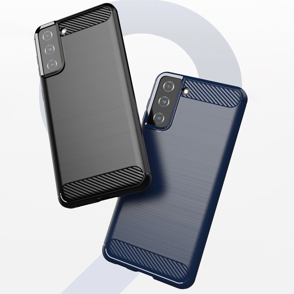 Carbon Case Fleksibelt TPU-etui til Samsung Galaxy S21+ 5G (S21 Plus 5G) blå