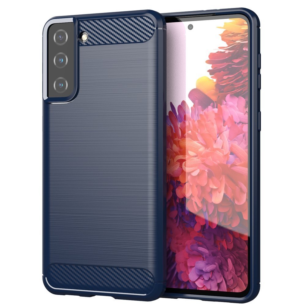 Carbon Case Fleksibelt TPU-etui til Samsung Galaxy S21+ 5G (S21 Plus 5G) blå