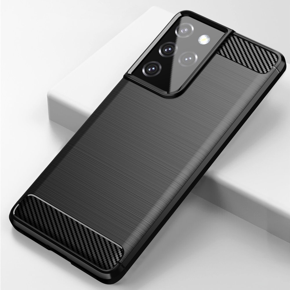 Carbon Case Fleksibelt TPU-etui til Samsung Galaxy S21 Ultra 5G blå