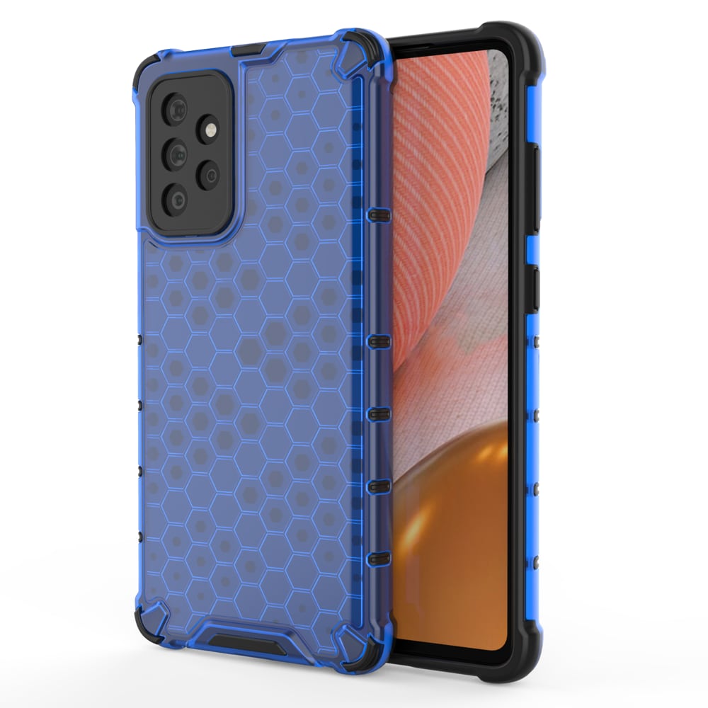 Honeycomb Case panser cover med TPU Bumper til Samsung Galaxy A72 4G blå