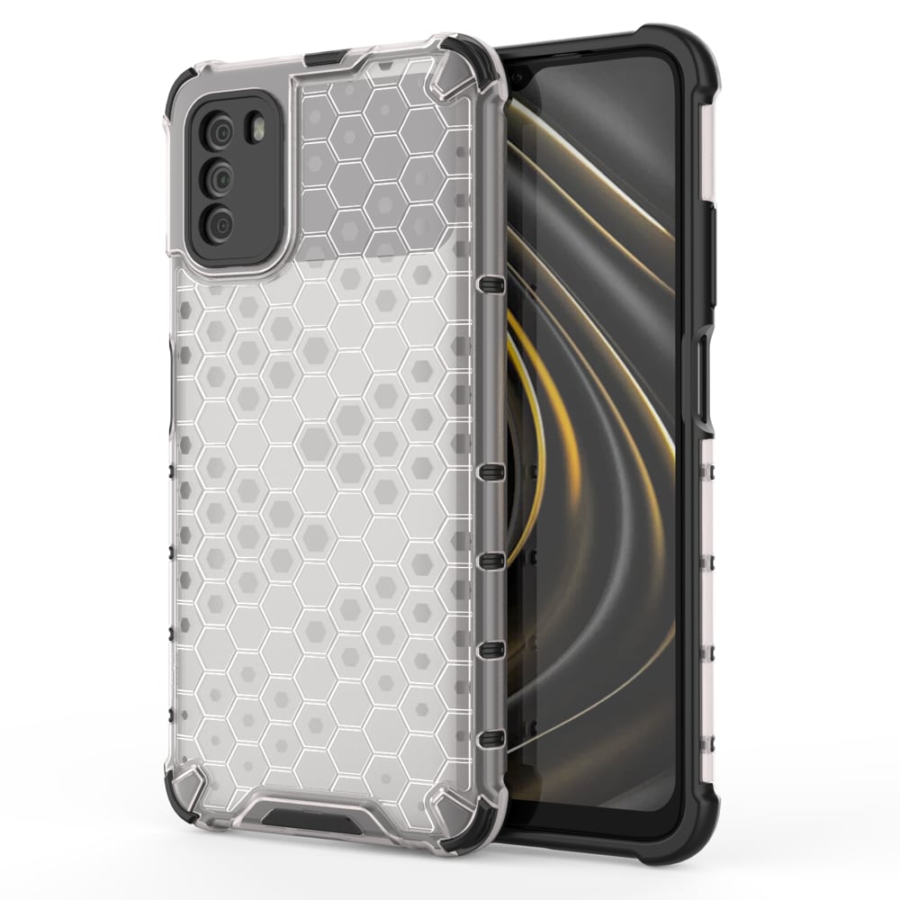 Honeycomb Case panser cover med TPU Bumper til Xiaomi Poco M3 transparent
