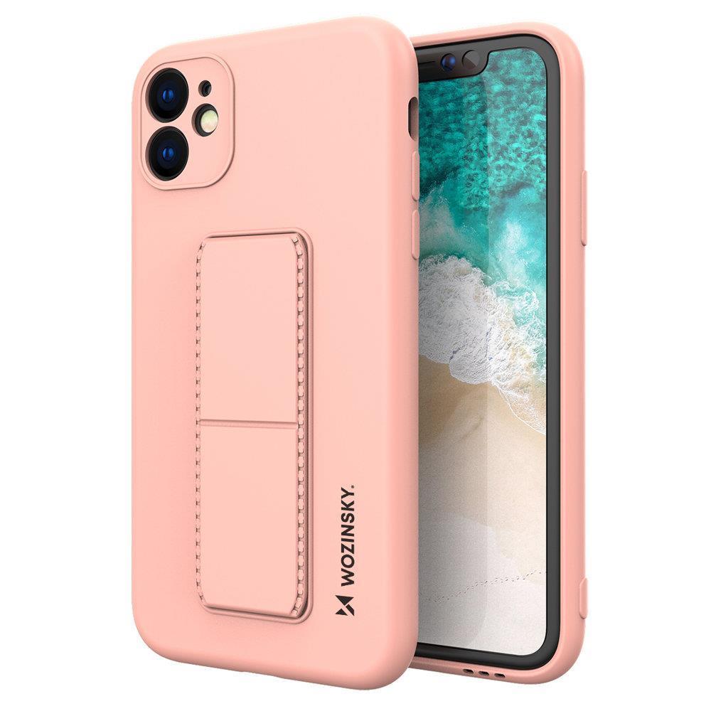 Wozinsky Kickstand-etui iPhone 11 Pro Max Silikone-etui med stander Pink