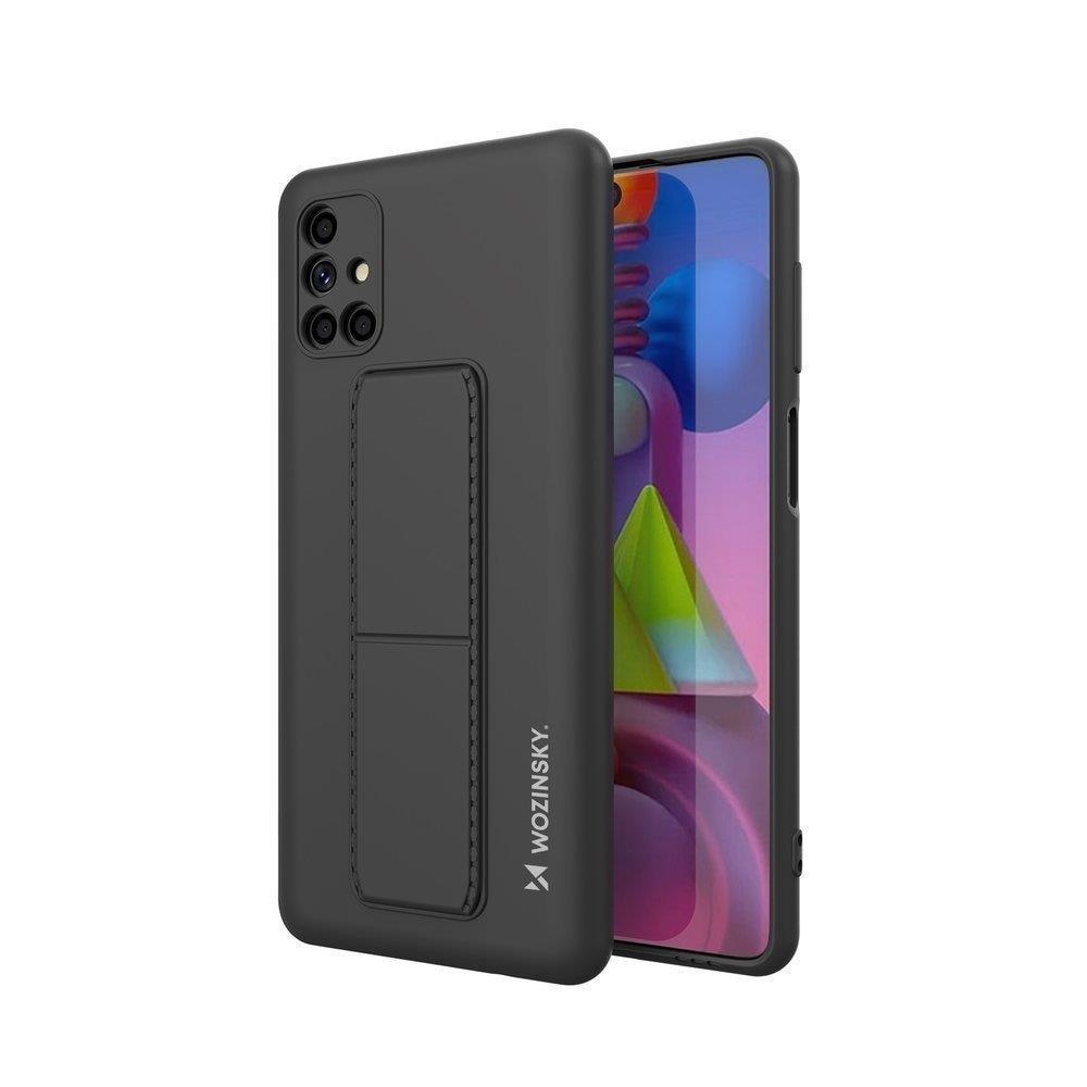 Wozinsky Kickstand-etui silikoneetui med stander til Samsung Galaxy M51 sort
