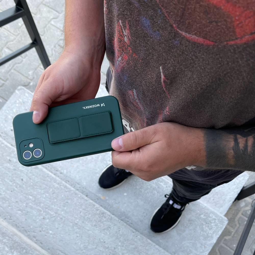 Wozinsky Kickstand-etui silikoneetui med stander Samsung Galaxy Note 20-etui marineblå