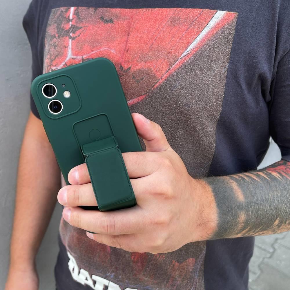 Wozinsky Kickstand-etui silikoneetui med stander Samsung Galaxy S21+ 5G-etui grå