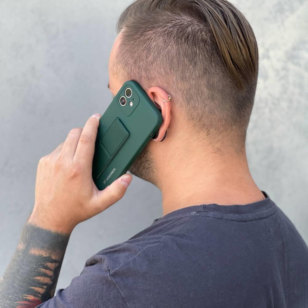 Wozinsky Kickstand-etui Silikone-etui med stander til Samsung Galaxy S21 Ultra 5G Lyseblå