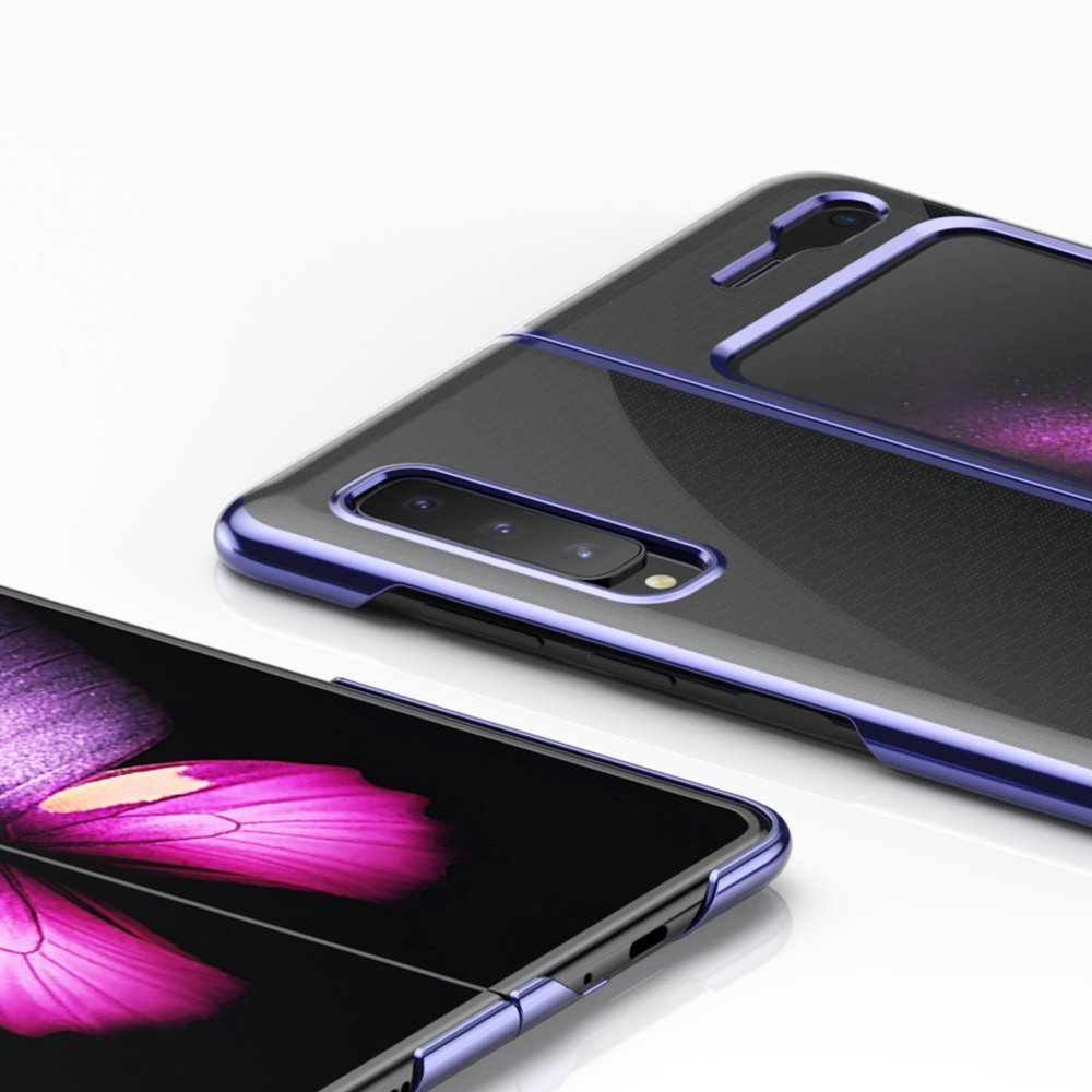 Plating Case hard case Electroplating frame Cover for Samsung Galaxy Fold blue