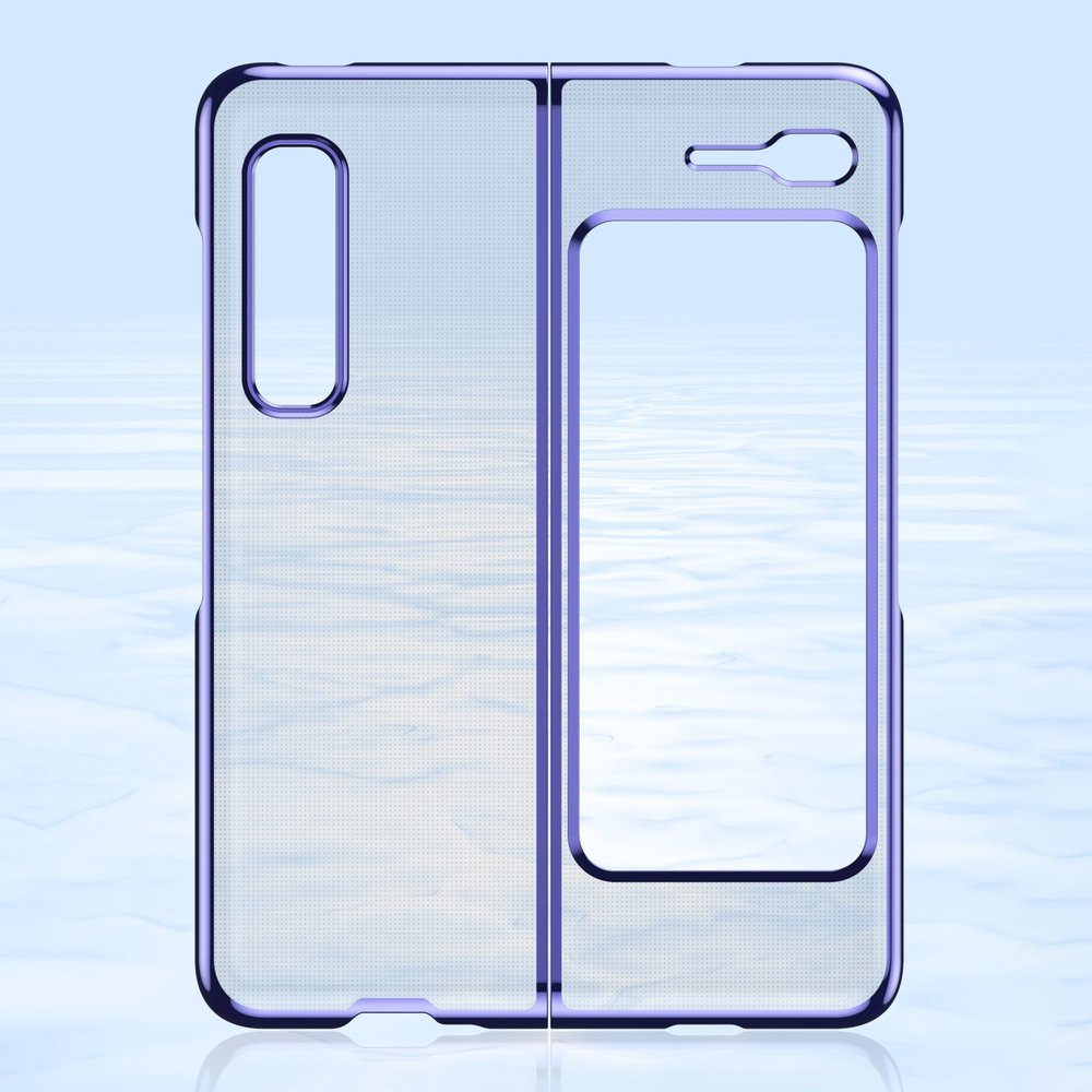 Plating Case hard case Electroplating frame Cover for Samsung Galaxy Fold blue