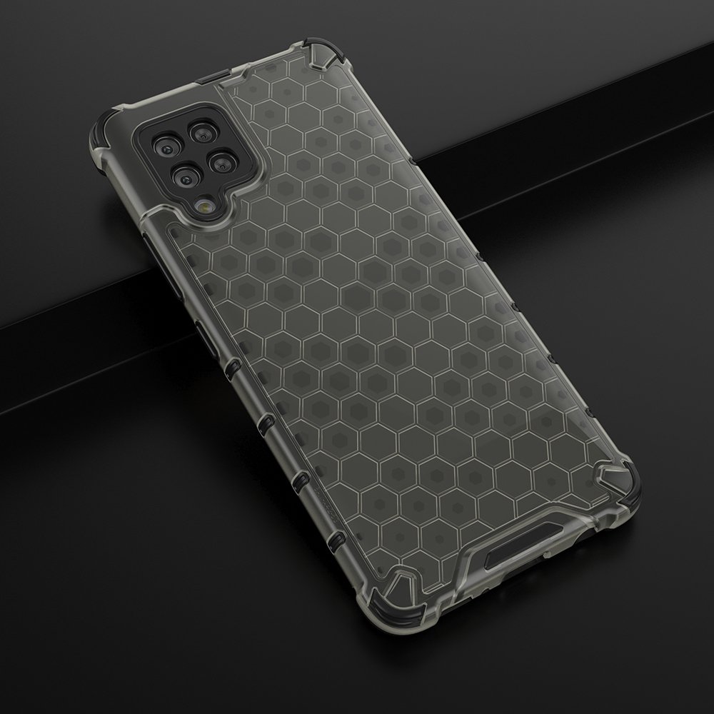 Honeycomb Case panser cover med TPU Bumper til Samsung Galaxy A42 5G sort
