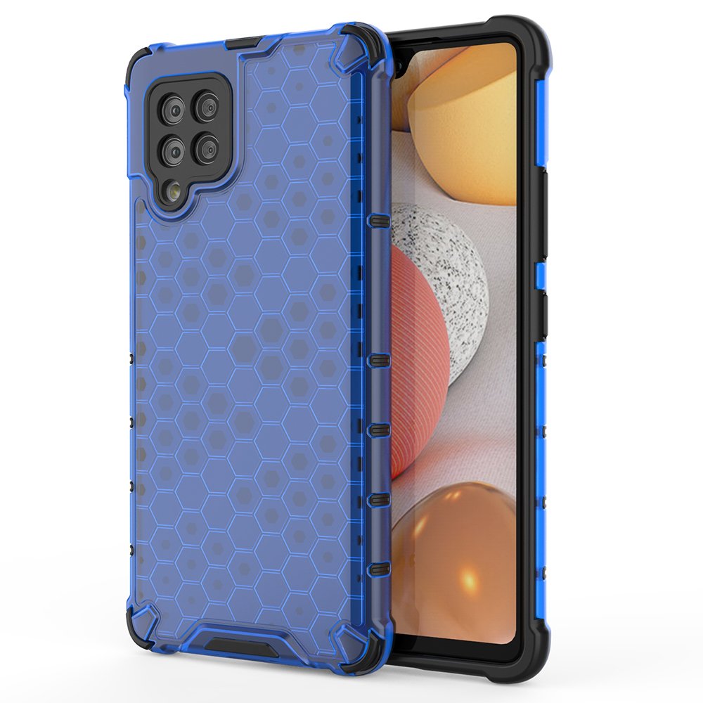 Honeycomb Case panser cover med TPU Bumper til Samsung Galaxy A42 5G blå
