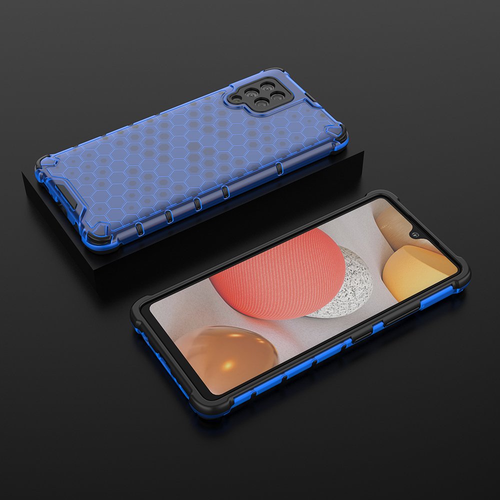 Honeycomb Case panser cover med TPU Bumper til Samsung Galaxy A42 5G blå
