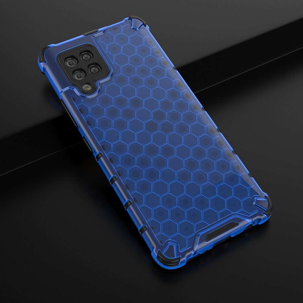 Honeycomb Case panser cover med TPU Bumper til Samsung Galaxy A42 5G blå