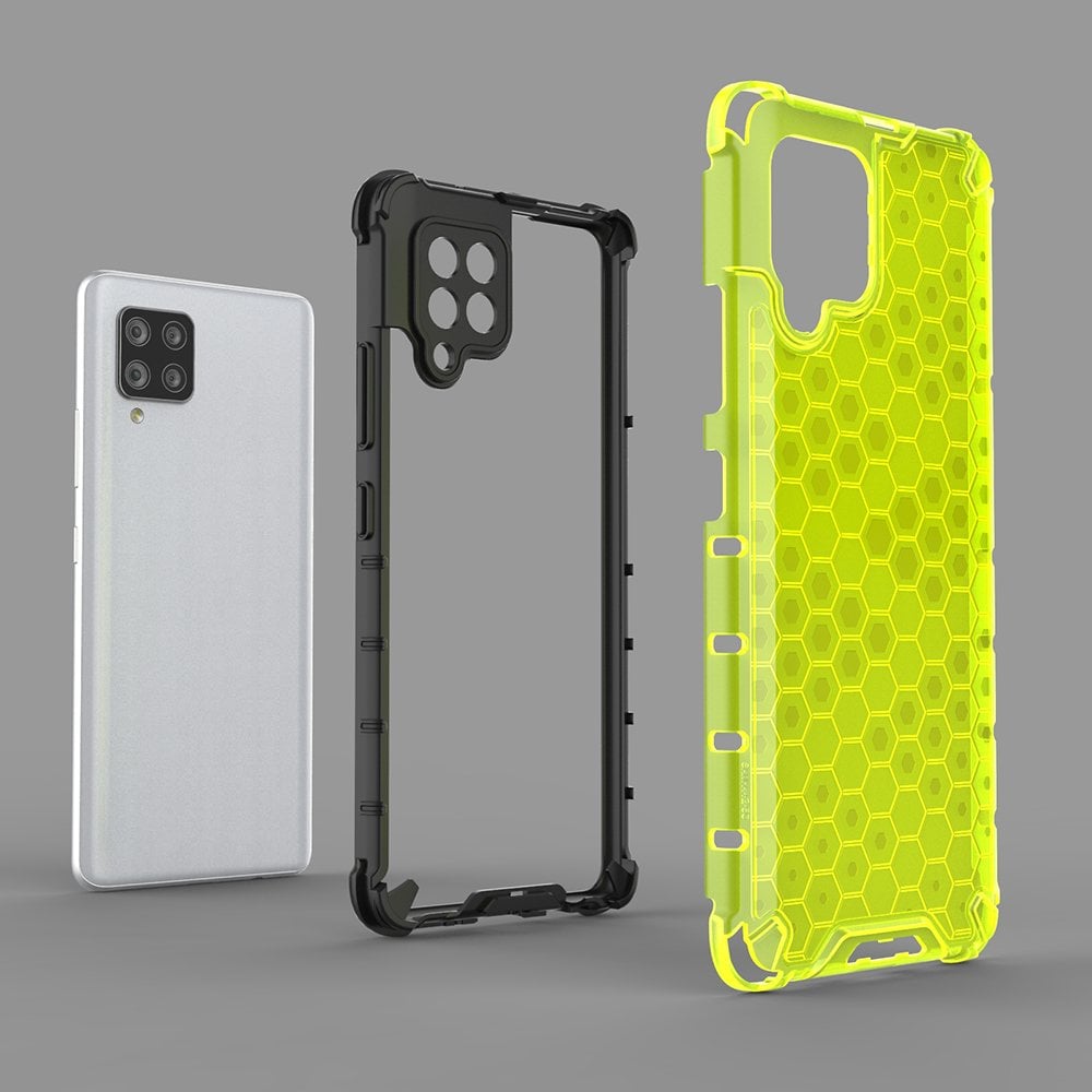 Honeycomb Case panser cover med TPU Bumper til Samsung Galaxy A42 5G blå