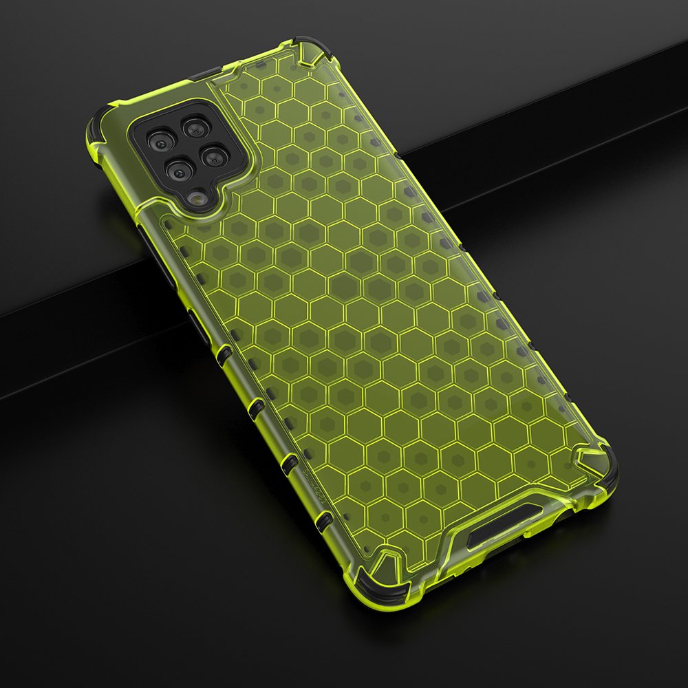 Honeycomb Case panser cover med TPU Bumper til Samsung Galaxy A42 5G grøn