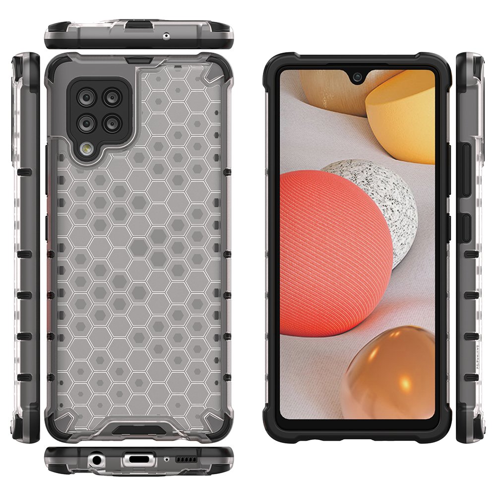 Honeycomb Case panser cover med TPU Bumper til Samsung Galaxy A42 5G transparent