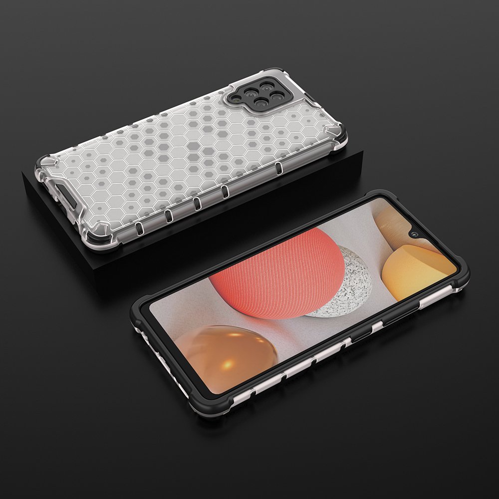 Honeycomb Case panser cover med TPU Bumper til Samsung Galaxy A42 5G transparent