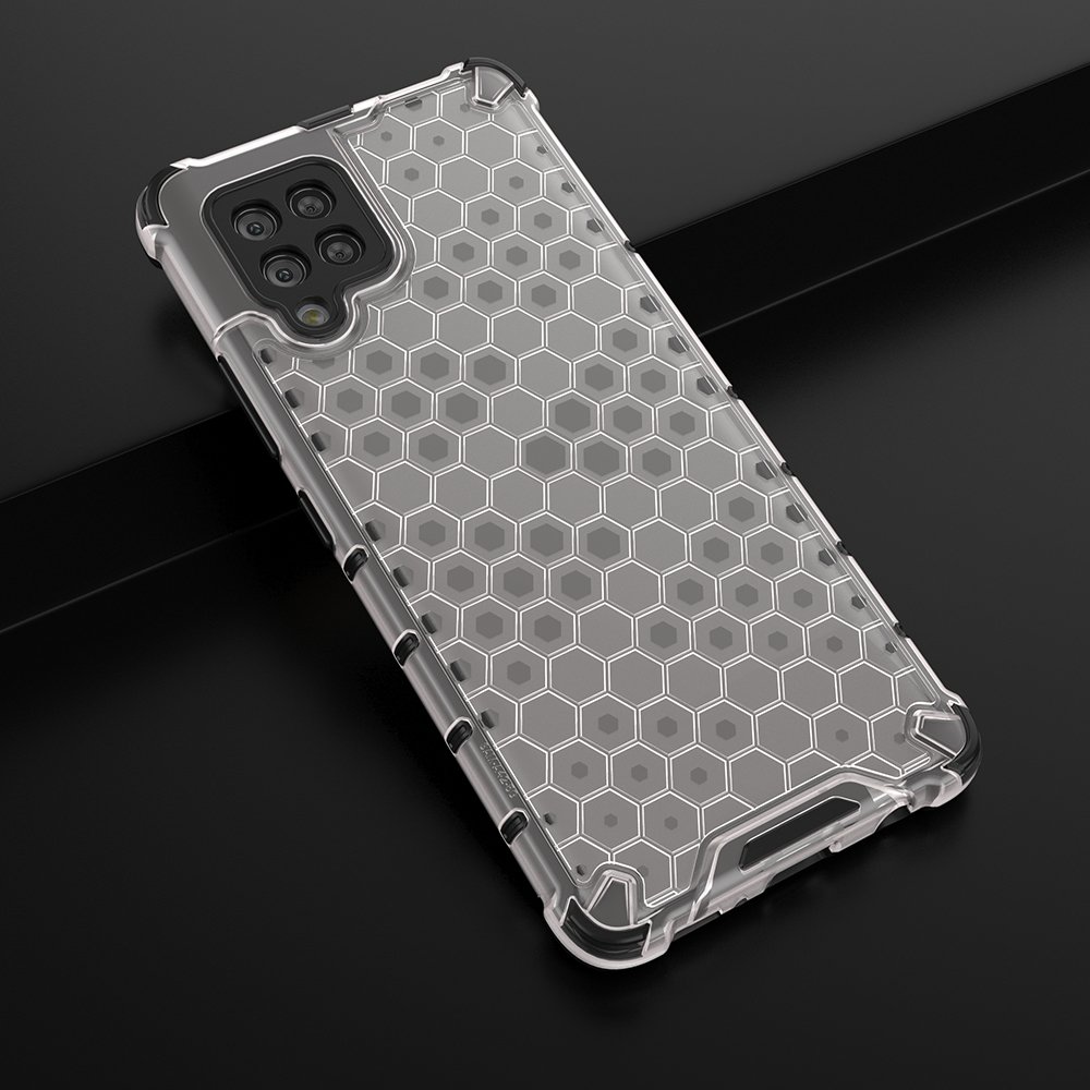 Honeycomb Case panser cover med TPU Bumper til Samsung Galaxy A42 5G transparent