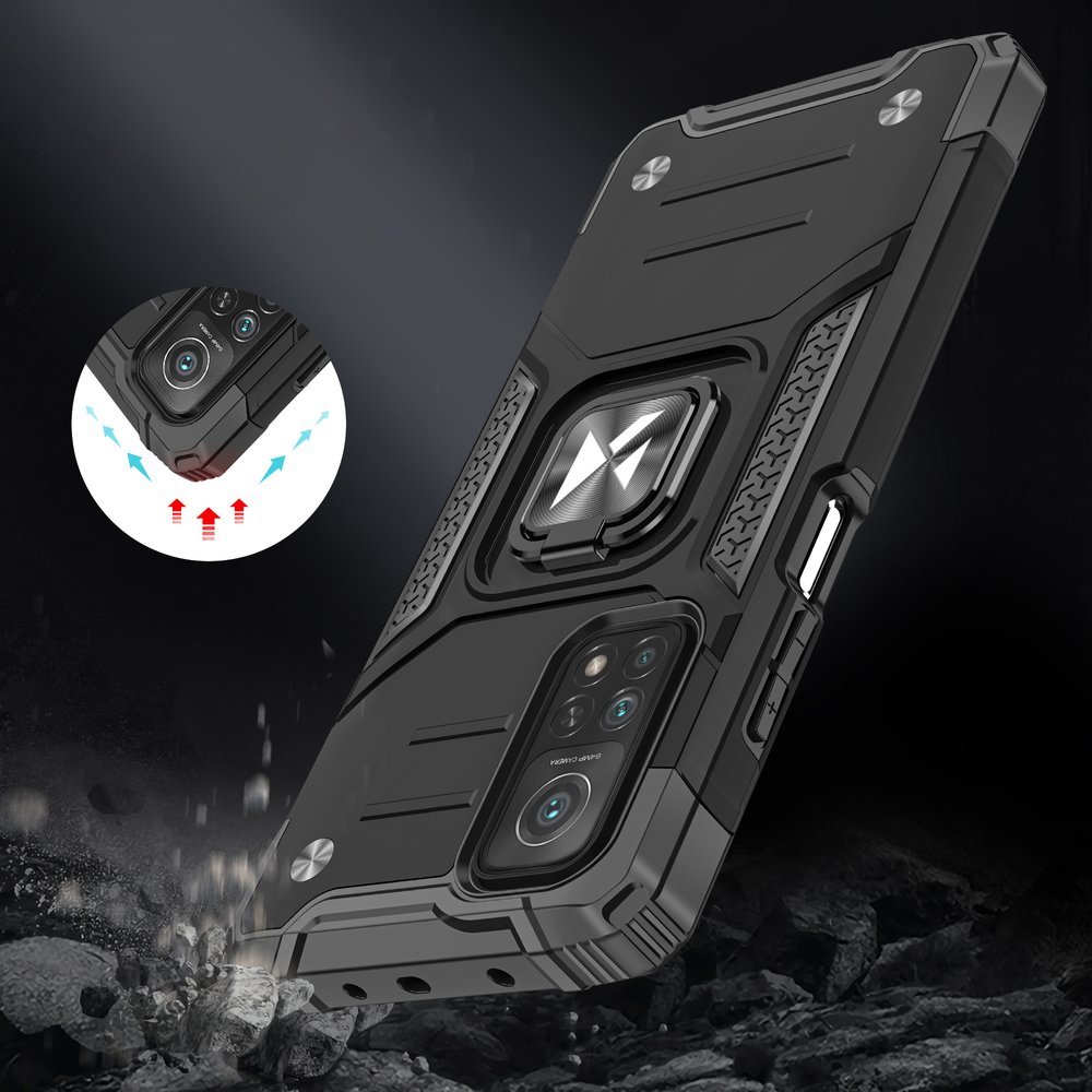 Wozinsky Ring Armor Case Kickstand Tough Rugged Cover til Samsung Galaxy A72 4G pink