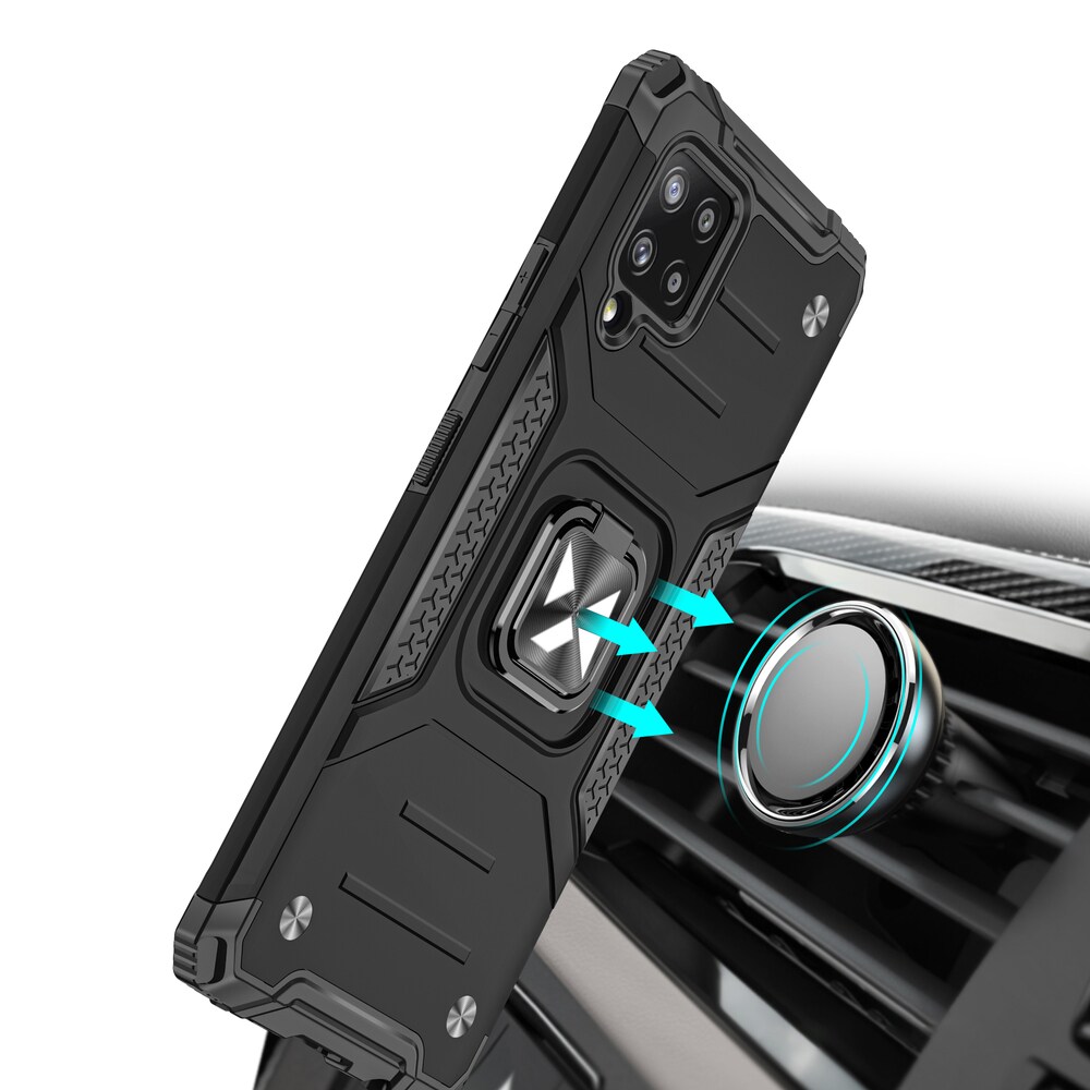 Wozinsky Ring Armor Case Kickstand Tough Rugged Cover til Samsung Galaxy A42 5G sølv