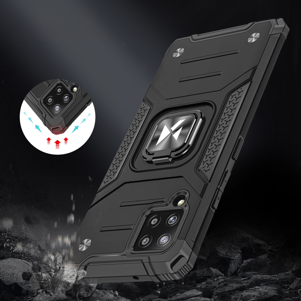 Wozinsky Ring Armor Case Kickstand Tough Rugged Cover til Samsung Galaxy A42 5G red