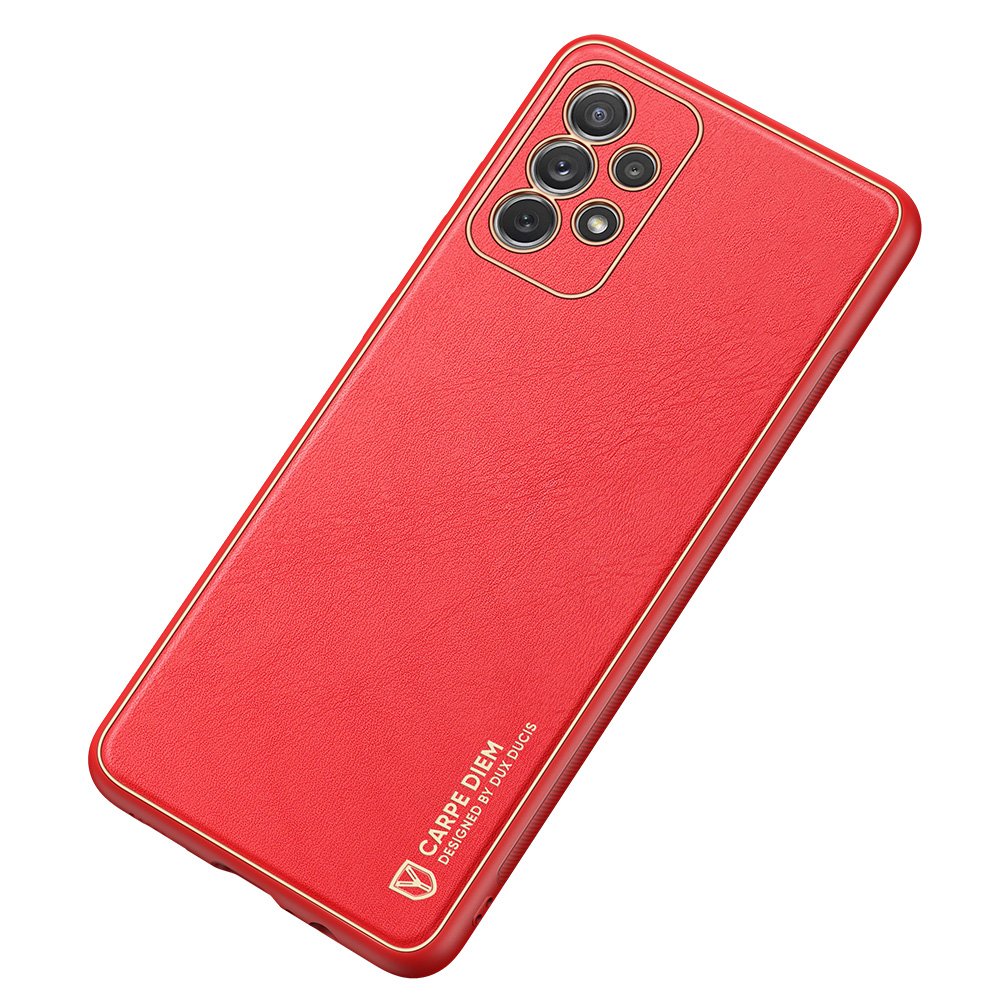 Dux Ducis Yolo elegant etui lavet af blødt TPU og PU-læder til Samsung Galaxy A72 4G rød