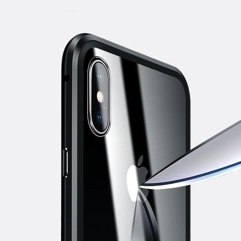Wozinsky Full Magnetic Case Full Body Cover with Glass for Samsung Galaxy A72 4G Black-Transparent