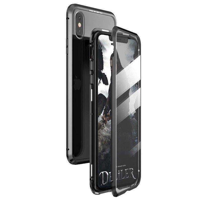 Wozinsky Full Magnetic Case Full Body Cover with Glass for Samsung Galaxy A72 4G Black-Transparent
