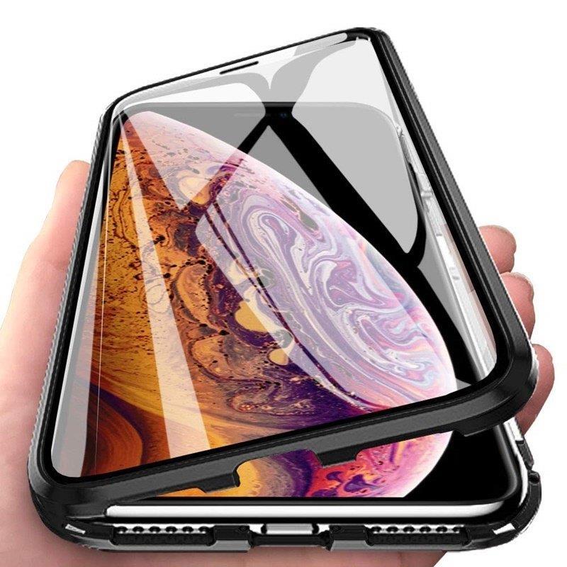 Wozinsky Full Magnetic Case Full Body Cover with Glass for Samsung Galaxy A72 4G Black-Transparent