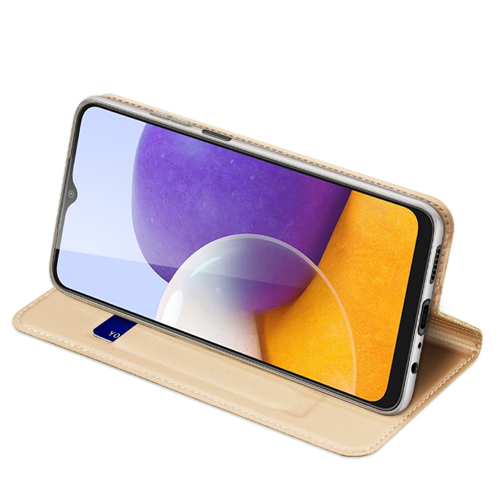 Dux Ducis Skin Pro Bookcase type etui til Samsung Galaxy A22 4G gylden