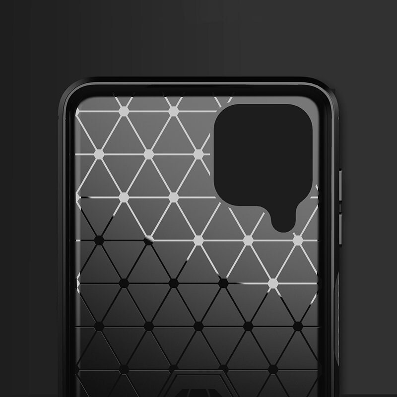 Carbon Case Flexible Cover TPU Case til Samsung Galaxy A22 4G sort