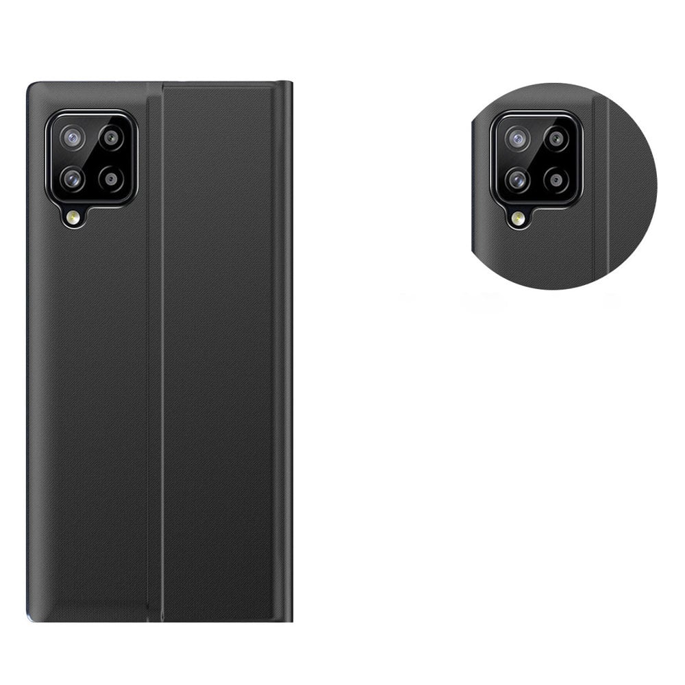 Sleep Case Bookcase Type Case med smart vindue til Samsung Galaxy A22 4G sort