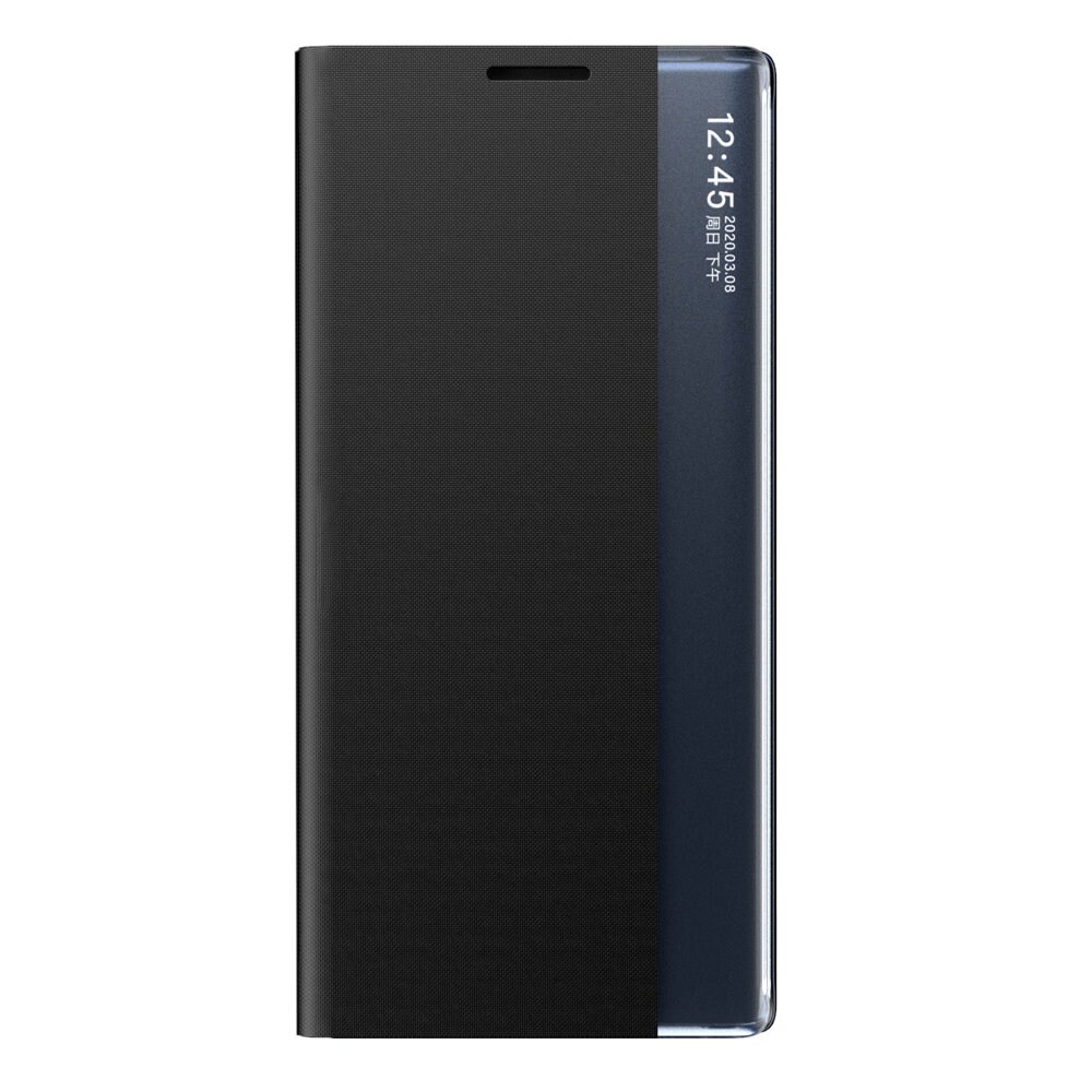 Sleep Case Bookcase Type Case med smart vindue til Samsung Galaxy A22 4G sort