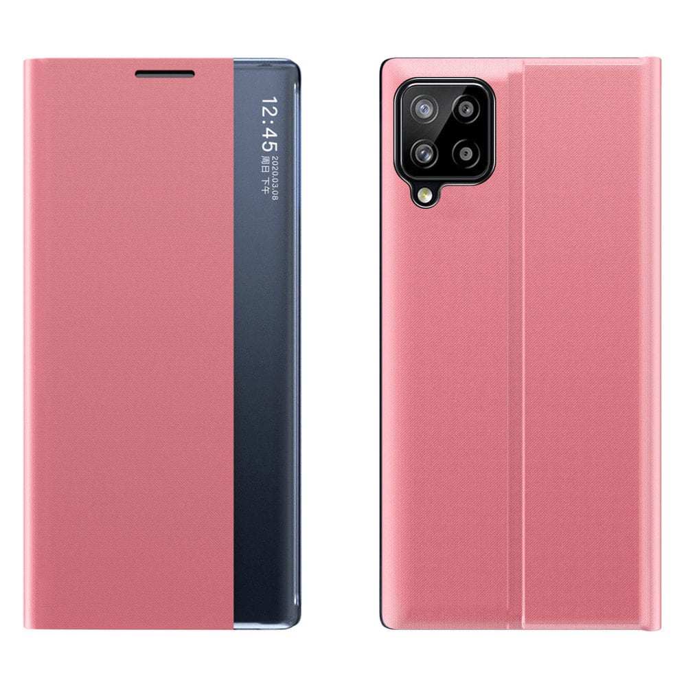 Sleep Case Bookcase Type Case med smart vindue til Samsung Galaxy A22 4G pink