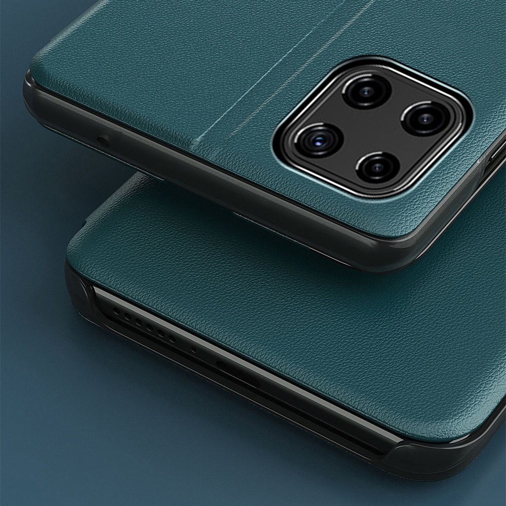 Eco Leather View Case elegant bogreol-etui med kickstand til Samsung Galaxy A22 4G rød