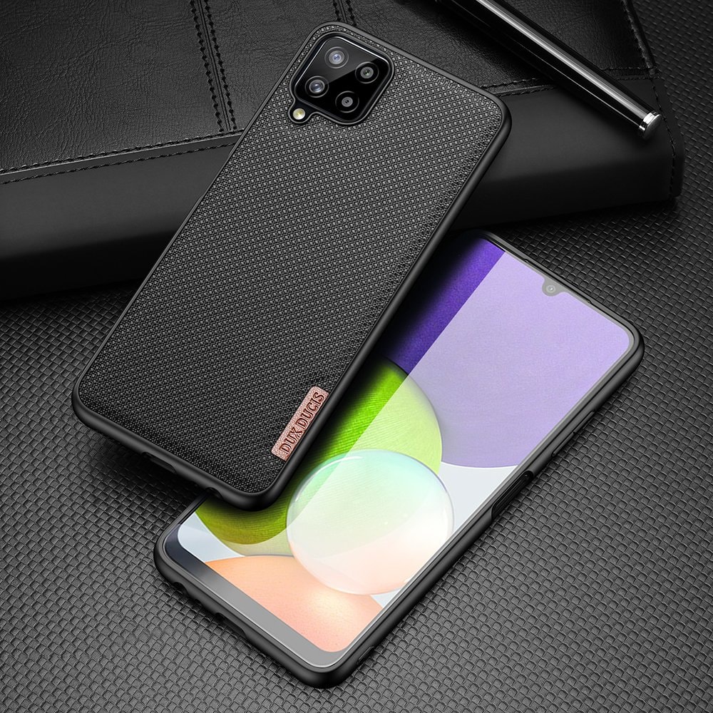 Dux Ducis Fino etui dækket med nylonmateriale til Samsung Galaxy A22 4G sort