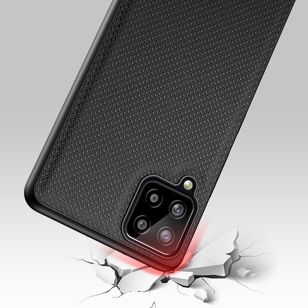 Dux Ducis Fino etui dækket med nylonmateriale til Samsung Galaxy A22 4G sort