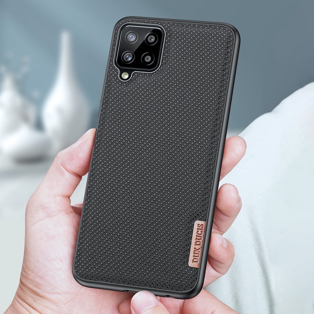 Dux Ducis Fino etui dækket med nylonmateriale til Samsung Galaxy A22 4G grå